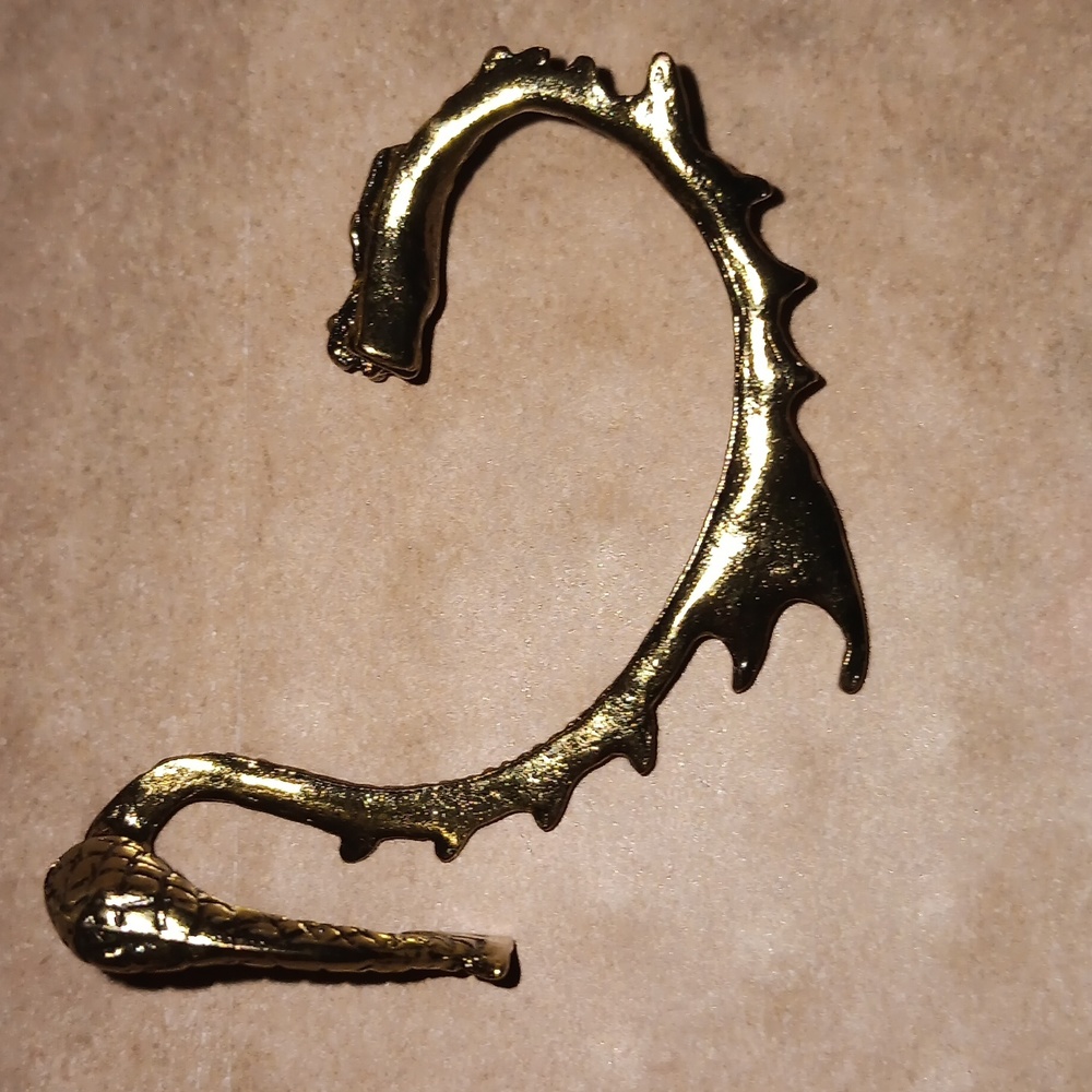 Snake Gold Plated Ear cuff for a left pierced ear
